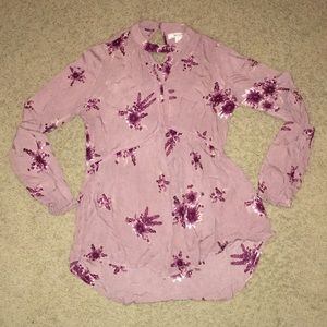 Pink floral blouse
